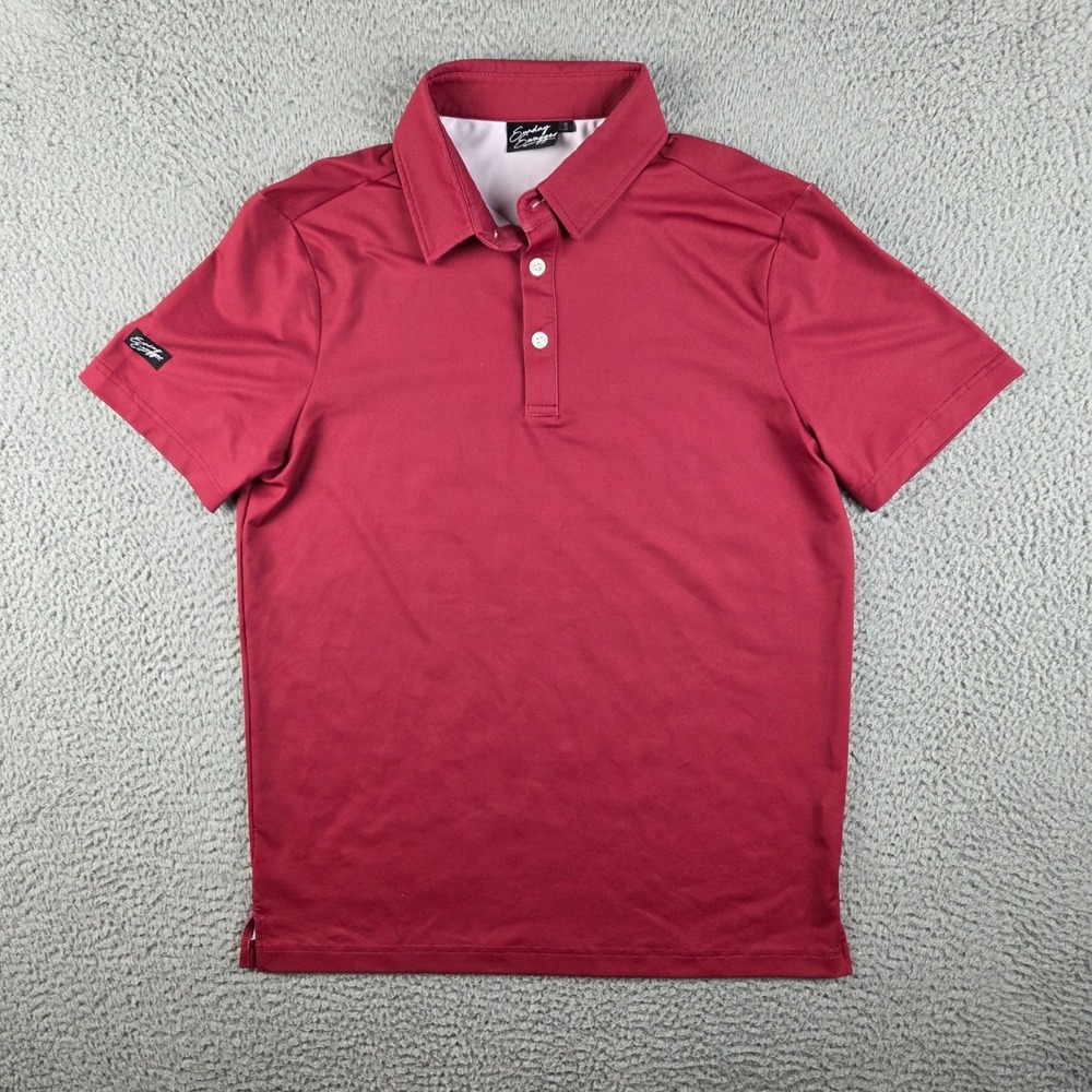 Sunday Swagger Polo Shirt Mens Small Red Golf Performance Short Sleeve Casual